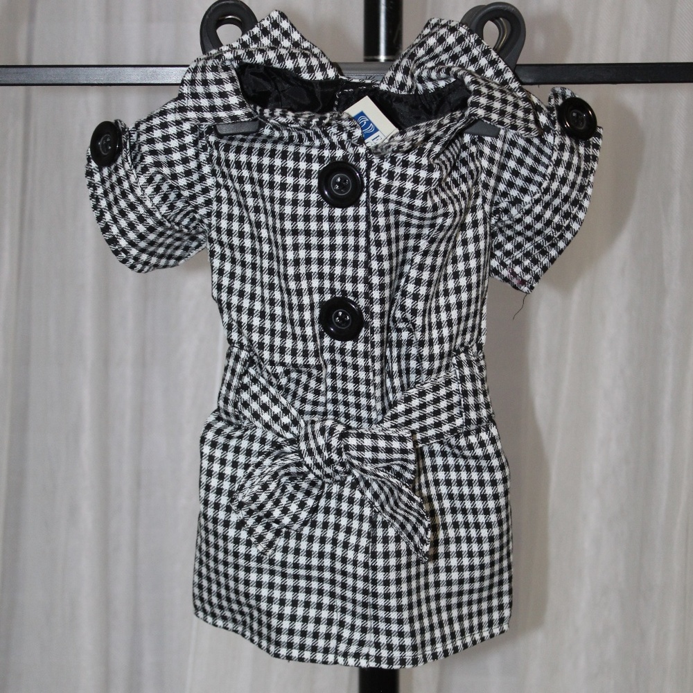 East Side Collection Polyester First Lady Gingham Dog Trench Coat